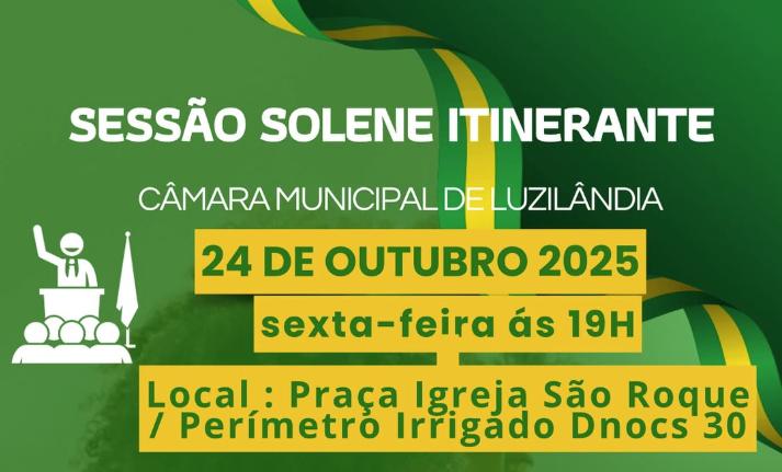 Câmara Municipal de Luzilândia realiza Sessão Solene Itinerante nesta sexta-feira